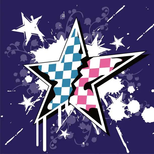 Vector illustration of Emo Star