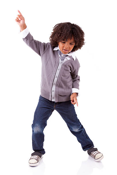 piccolo ragazzo afro-americana ballare - human hair ethnic little boys dancing foto e immagini stock