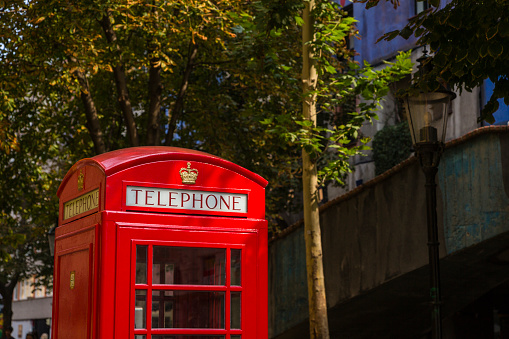 Telephone boxes in Broad Court, Covent Garden, London