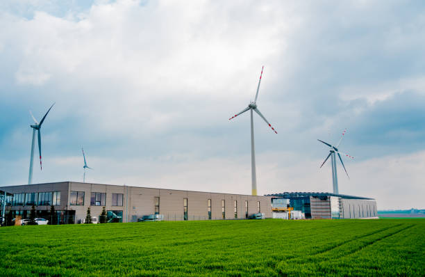 istock Windmill farm at the fields with beautiful blue sky 1535434672