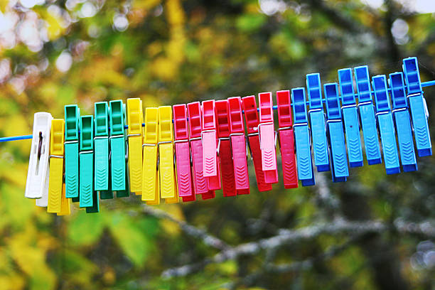 Colorate Plasti Clothespins - foto stock