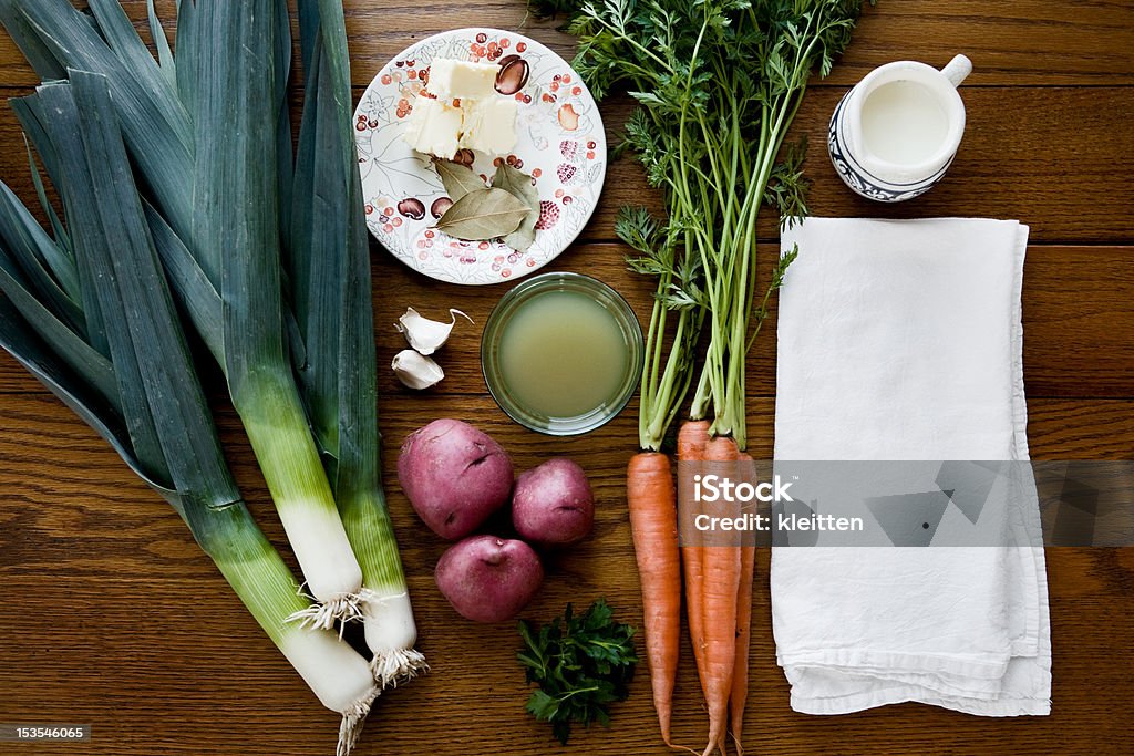 Produtos hortícolas frescos para Sopa caseiras. - Royalty-free Alho Foto de stock