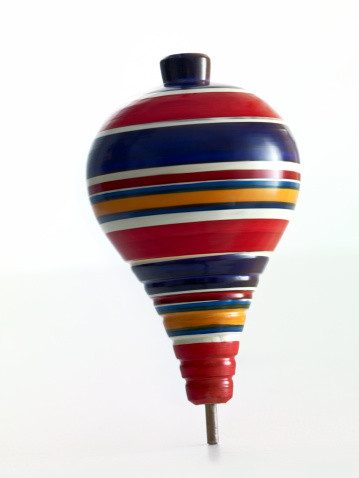 Mexican handcrafted spinning top with small amount of motion blur