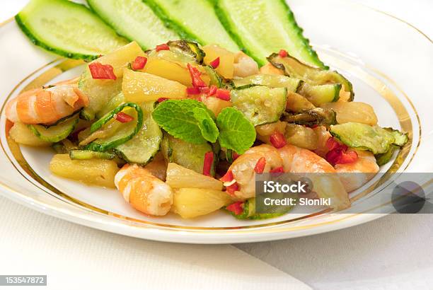 Insalata Di Gamberi E Ananas - Fotografie stock e altre immagini di Aceto - Aceto, Ananas, Asia