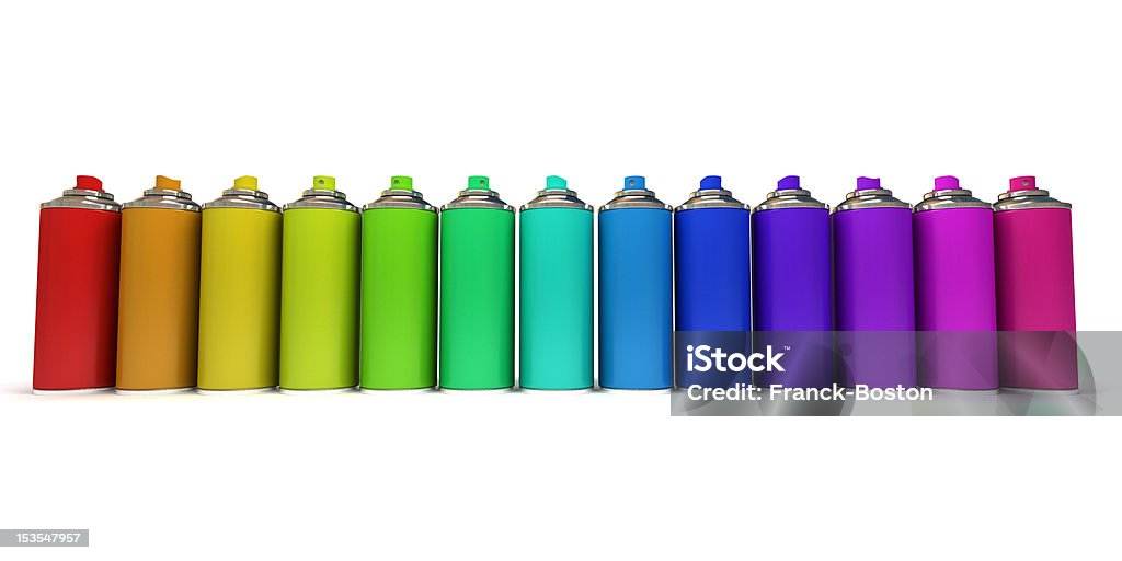 sprays multicolore - Photo de Boîte en fer-blanc libre de droits