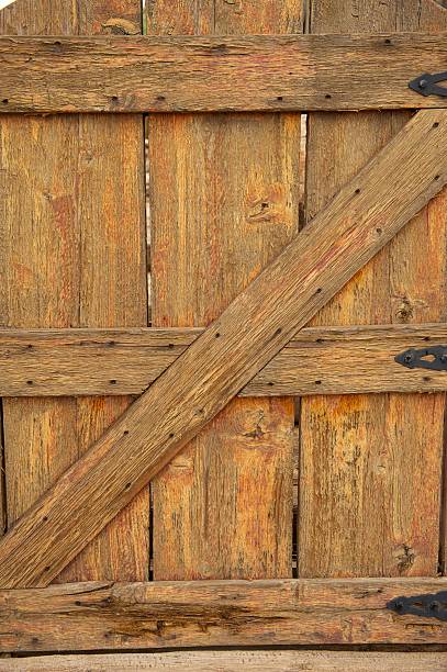 istock Old Wooden Gate with Black Hinges 153548398