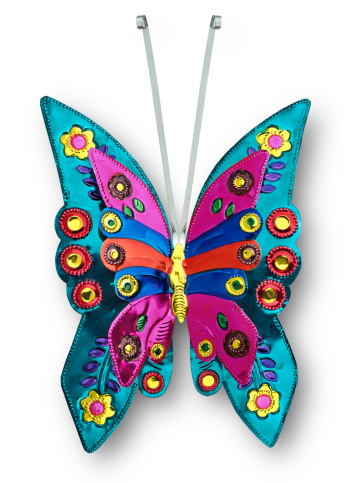 Handcrafted tin butterfly, typical of Guanajuato and Mexico City