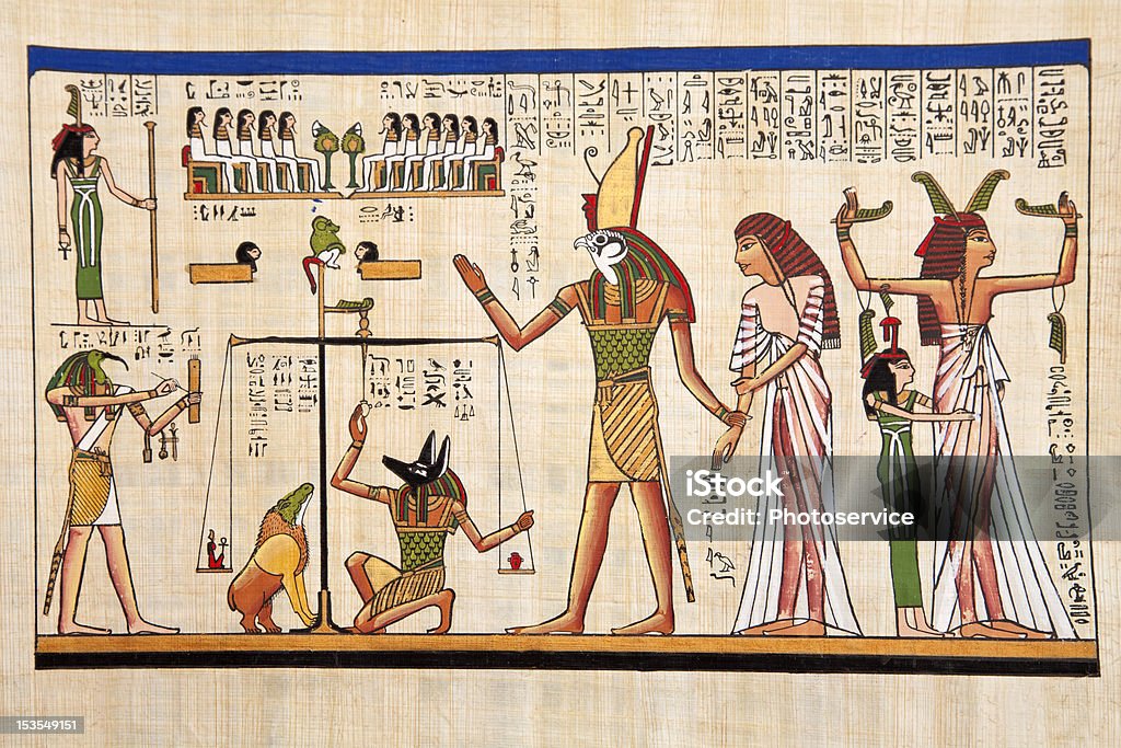 Papyrus Antique egyptian papyrus and hieroglyph Egypt Stock Photo