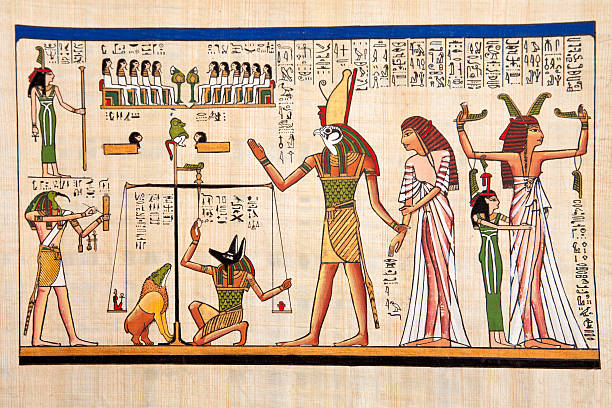 cyperus papyrus - paintings africa cairo african culture imagens e fotografias de stock
