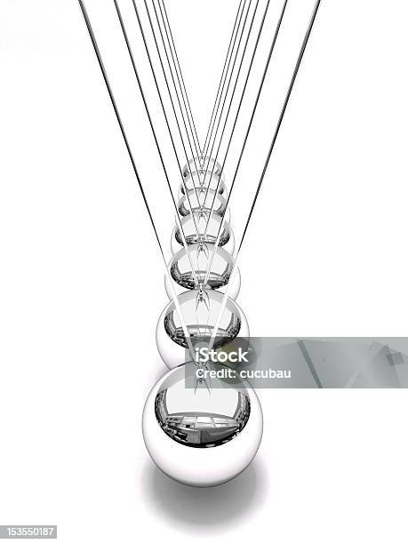 Newtons Time Cradle On A White Background Stock Photo - Download Image Now - Perpetual Motion, Newton's Cradle, Pendulum