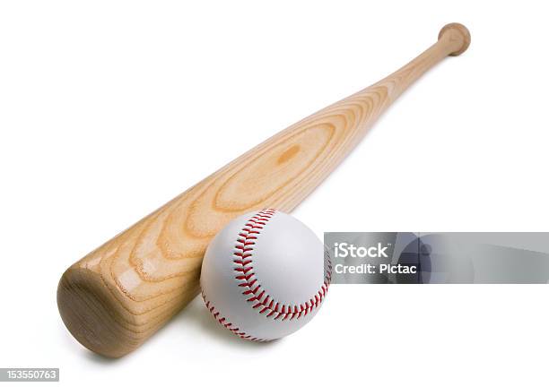 Baseball And Bat Stock Photo - Download Image Now - Baseball Bat, Baseball - Ball, White Background