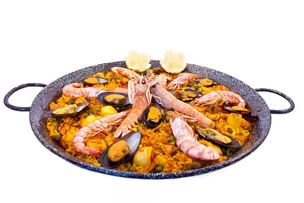 Spanish paella "mixta" from Valencia