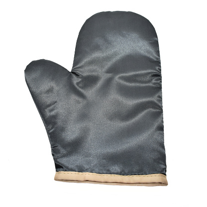 black protective glove isolated on white background, kitchen mitten