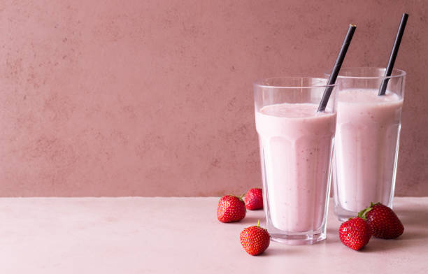 istock Strawberry milkshake. Vegetarian food. Cold drinks. Smoothie. 1535513636