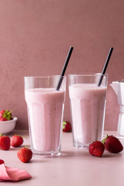 istock Strawberry milkshake. Vegetarian food. Cold drinks. Smoothie. 1535513764