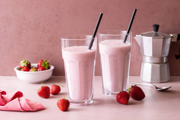 istock Strawberry milkshake. Vegetarian food. Cold drinks. Smoothie. 1535513769