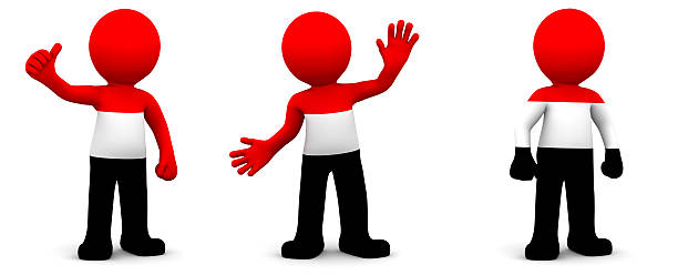 istock 3d character textured with flag of Yemen 153551541