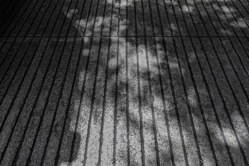A close-up of light shining on a concrete road