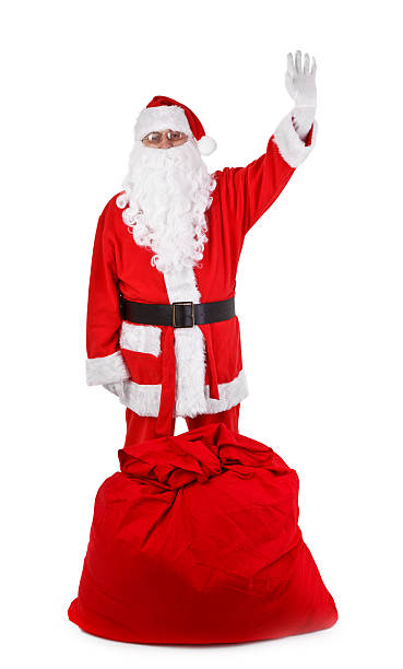 istock Funny santa claus isolated on white 153553097