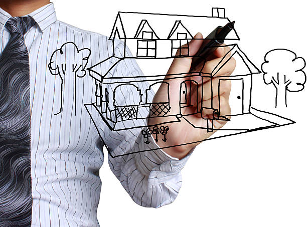 istock hand drawing house in a whiteboard 153553257