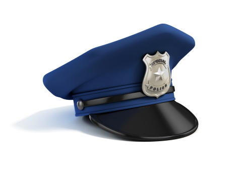 policeman hat from various angles 3d illustration