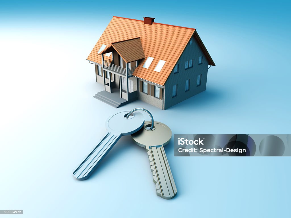 Haus und Schlüsseln - Lizenzfrei Baugewerbe Stock-Foto