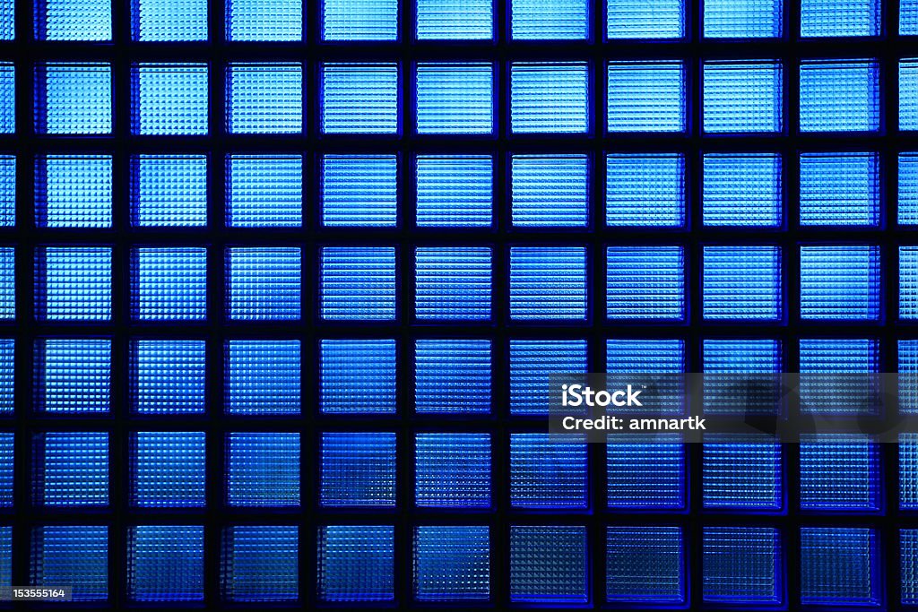 Blue glass tile wall. Architecture Stock Photo