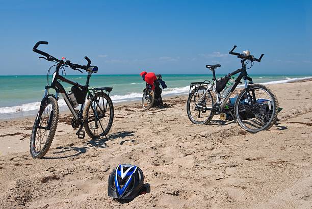 istock bicycles on a sea coast 153555543