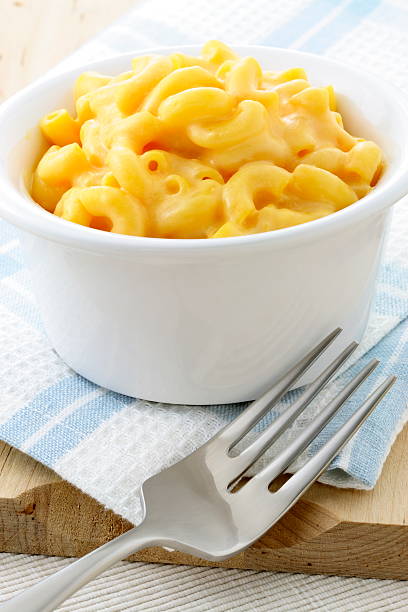 macaroni and cheese stock photo