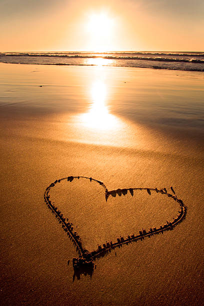 istock Heart drawn in the sand 153555985