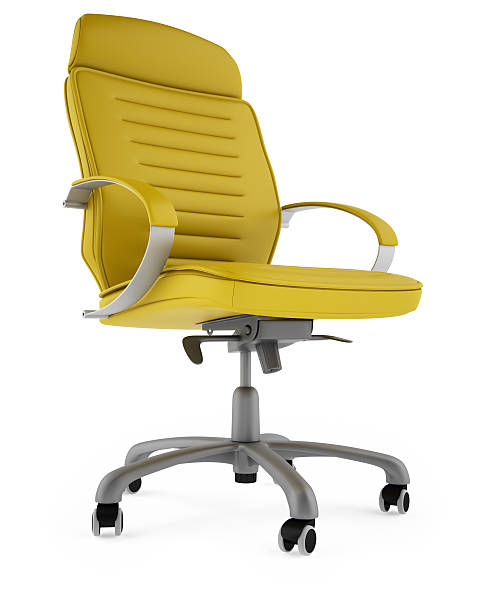 Yellow chair on a white background stock photo