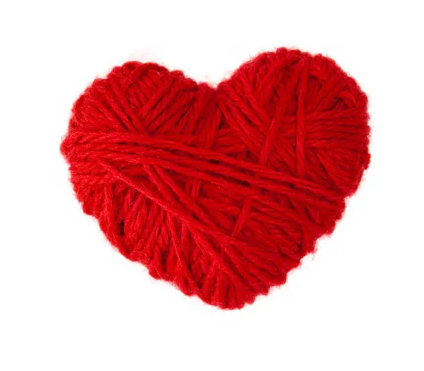 Photo of red woolen heart