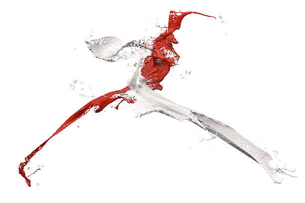istock splashing paint in white and red 153557713