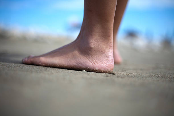 Young girl feet stock photo