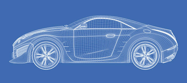 istock Sports car blueprint. 153558398