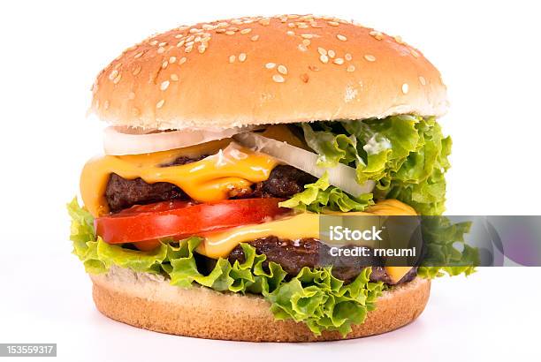 Cheeseburger - Fotografie stock e altre immagini di Alimentazione non salutare - Alimentazione non salutare, Arrosto - Cibo cotto, Arrosto di manzo