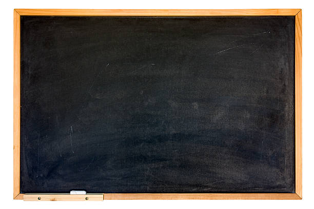 istock Black chalkboard with no writing and a wooden frame 153559443