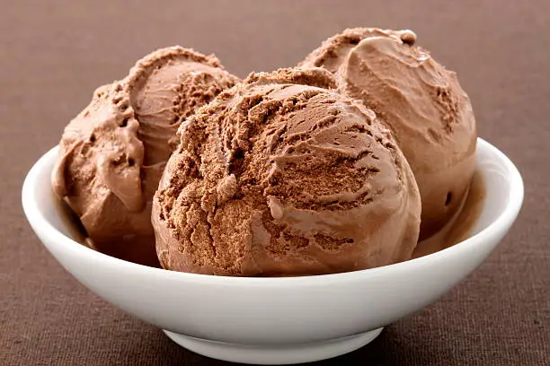 Photo of delicious gourmet chocolate ice cream