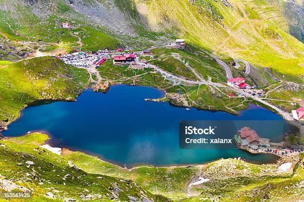 Aerial View Of Balea Lake In Romania Stock Photo - Download Image Now - Făgăraș, Mountain, Aerial View