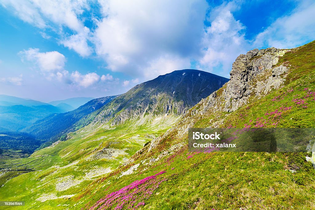 Landschaft mit Mohoru Gipfel des Parang-Gebirge in Rumänien - Lizenzfrei Anhöhe Stock-Foto