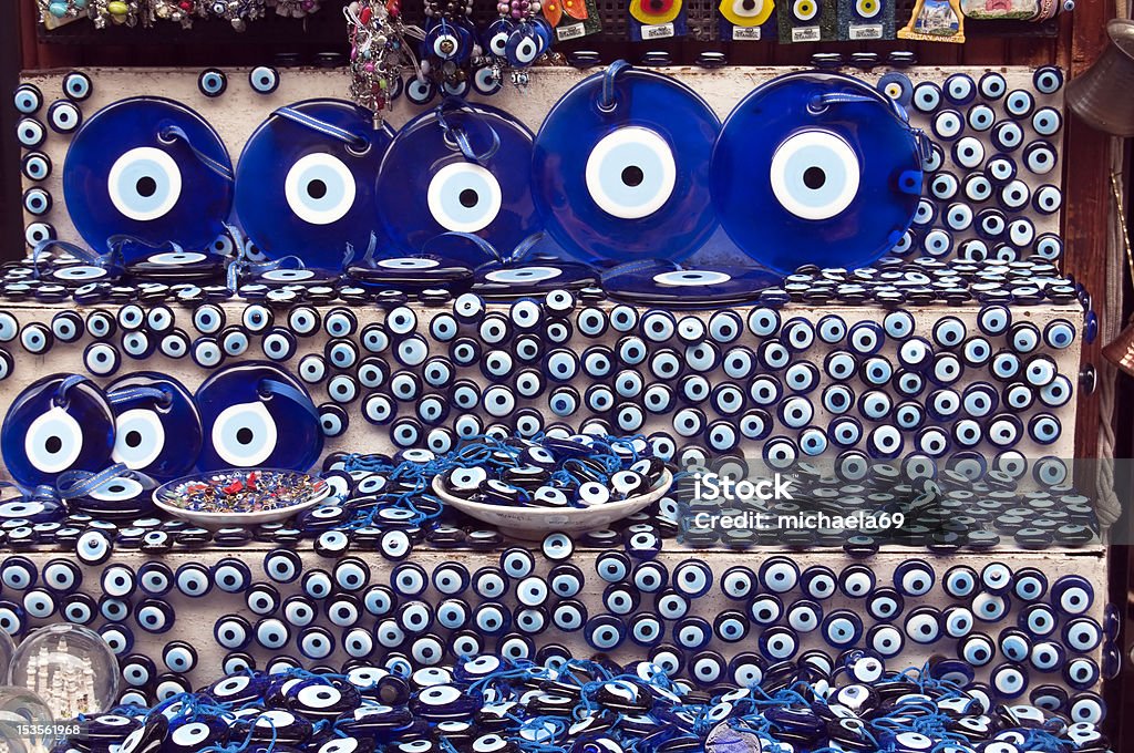 Evil Eye Ornaments Turkish evil eye ornaments Blue Stock Photo