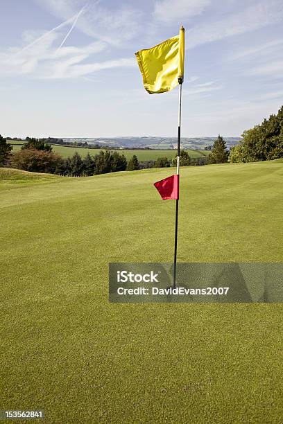 Flag On A Golf Putting Green Stock Photo - Download Image Now - Driving Range, Flag, Golf