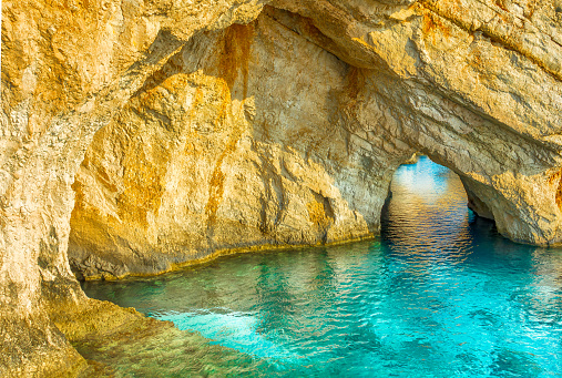 Landscape with Blue Caves, Zakynthos islands, Greece