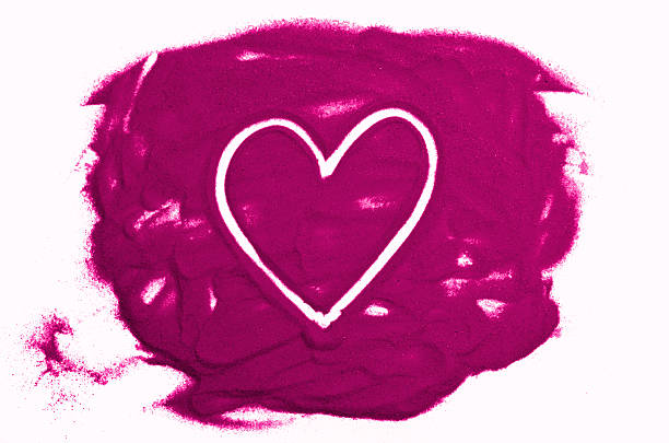 hand gesture heart shadow on the sand