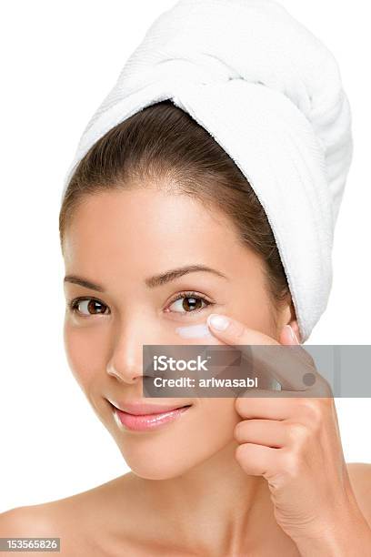 Skin Care Woman Putting Face Cream Stock Photo - Download Image Now - Moisturizer, Women, One Woman Only