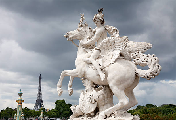 istock Paris - statue from entry of Tuileries garden 153565924