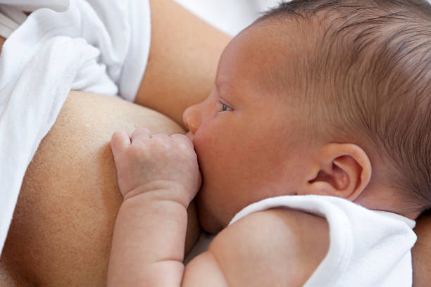 istock Newborn baby gets breastfeeding 153566041