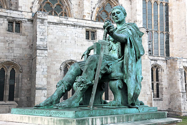 istock statue of Constantine I outside York Minster 153567909