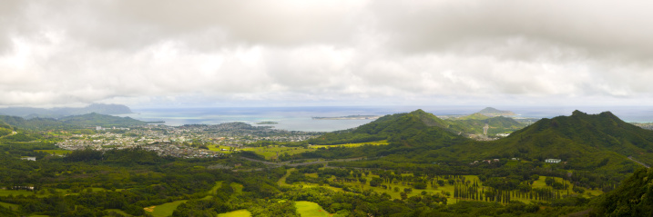 view of Eastern Oahu as seen from the Pali lookout