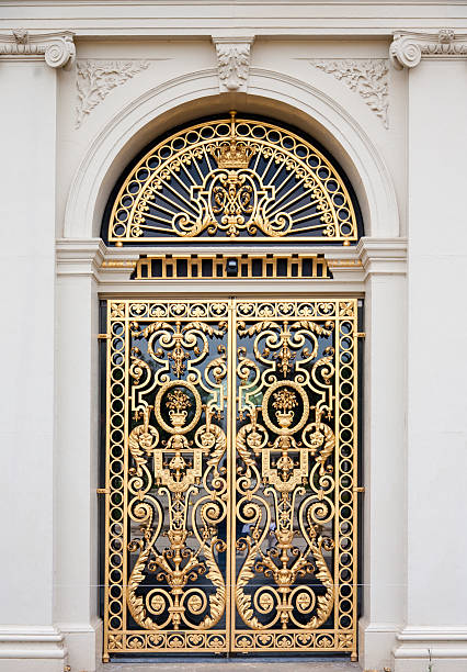 Golden ornate door of the Loo Palace in Apeldoorn, the Netherlands